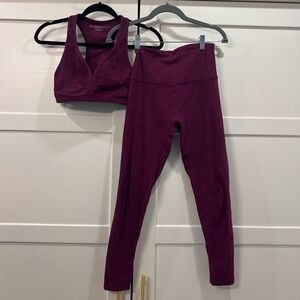 Beyond Yoga Purple Sports Bra and Leggings Set